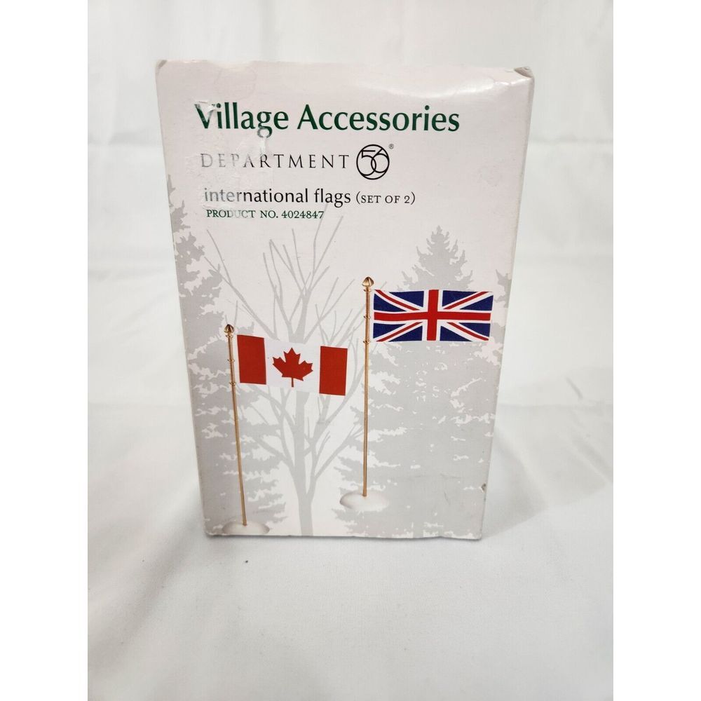 Department 56 Village Accessories International Flags Set of 2 Canada UK 4024847